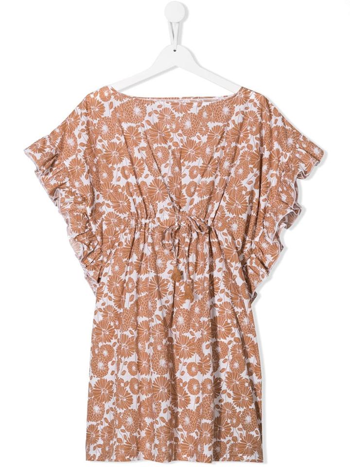 Douuod Kids Floral Print Dress - Brown