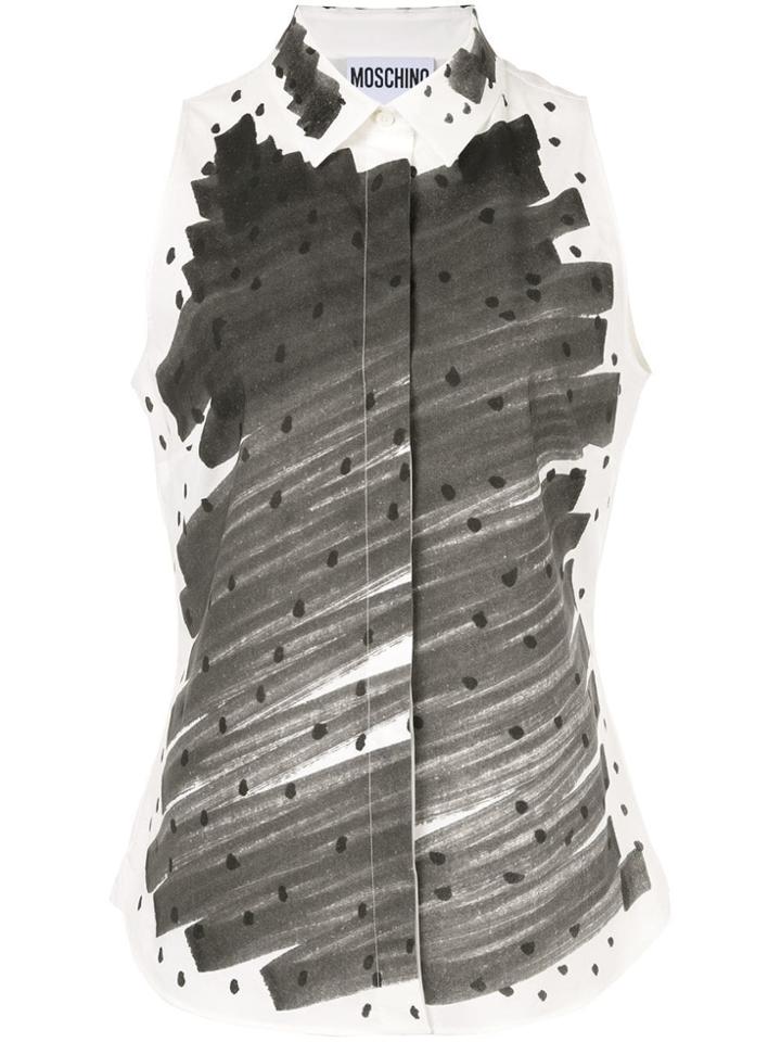Moschino Paint Swipe Sleeveless Shirt - Grey