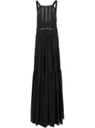 Vera Wang Bib Neck Apron Gown, Women's, Size: 6, Black, Silk/cotton