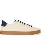 Burberry Perforated Check Leather Sneakers - Neutrals