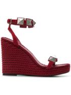 Valentino Garavani Studded Platform Sandals - Red