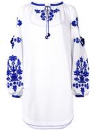 Yuliya Magdych Embroidered Pom Pom Dress - White