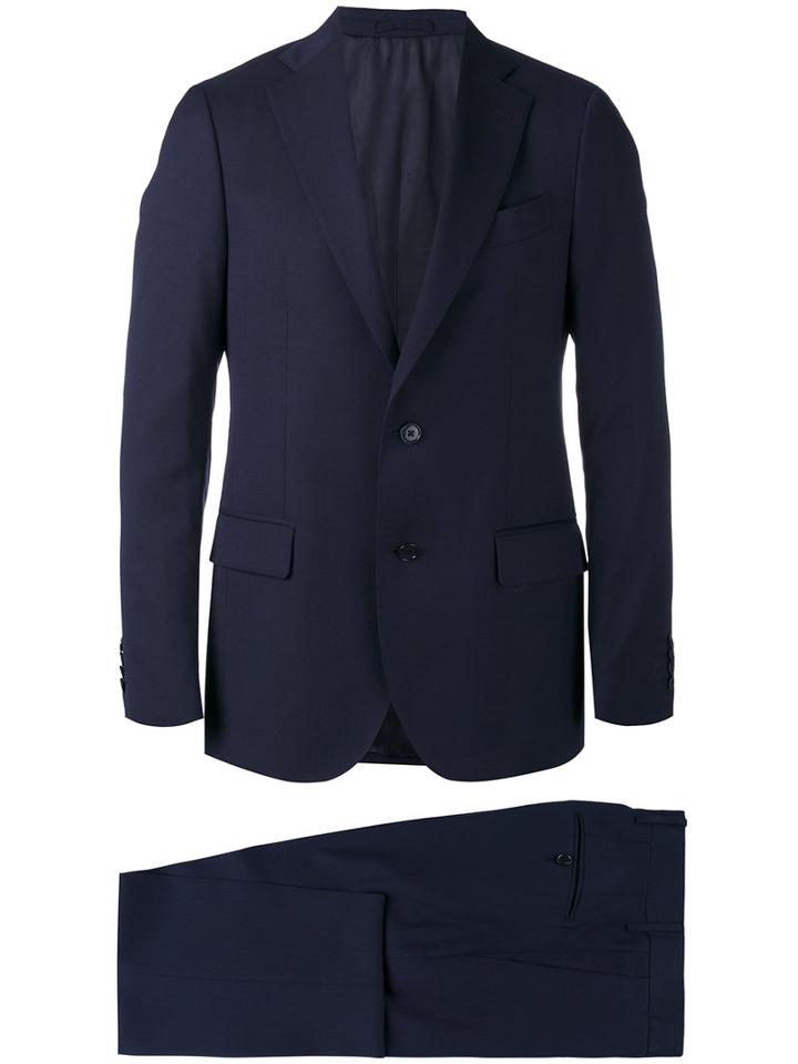 Lardini - Notched Lapel Two-piece Suit - Men - Cupro/viscose/wool - 48, Blue, Cupro/viscose/wool