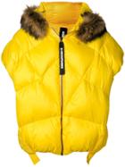 As65 Fur Trimmed Gilet - Yellow