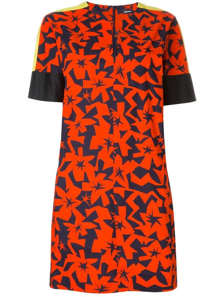 Jil Sander Navy Printed Shift Dress