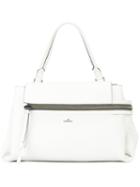Hogan - Foldover Zip Tote Bag - Women - Leather - One Size, White, Leather