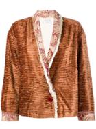 Forte Forte Ribbed Jacket With Fringed Trim - Brown