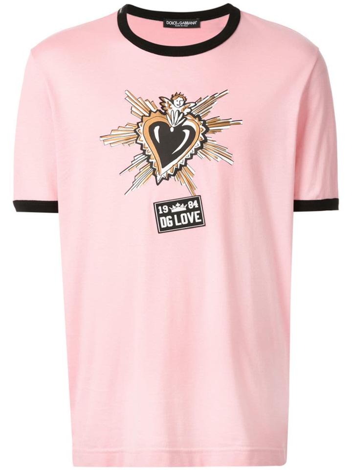 Dolce & Gabbana Printed Heart T-shirt - Pink