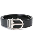 Salvatore Ferragamo Adjustable Belt, Men's, Size: 85, Black, Calf Leather/metal