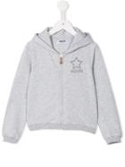 Moschino Kids Glitter Star Hoodie, Girl's, Size: 6 Yrs, Grey