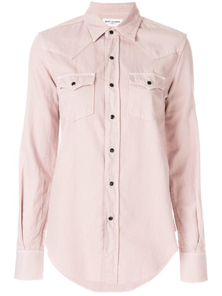 Saint Laurent Double-pocket Button Shirt - Pink & Purple