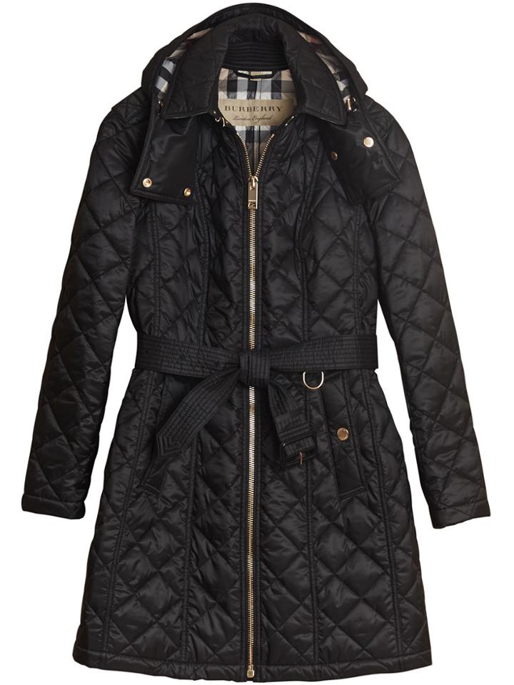 Burberry Quilted Showerproof Parka Coat - Black