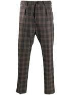 Pt01 Check Pattern Tailored Trousers - Brown