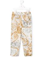 Roberto Cavalli Kids Baroque Print Trousers, Girl's, Size: 8 Yrs, White