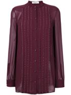 Valentino Embellished Pleated Blouse - Pink & Purple