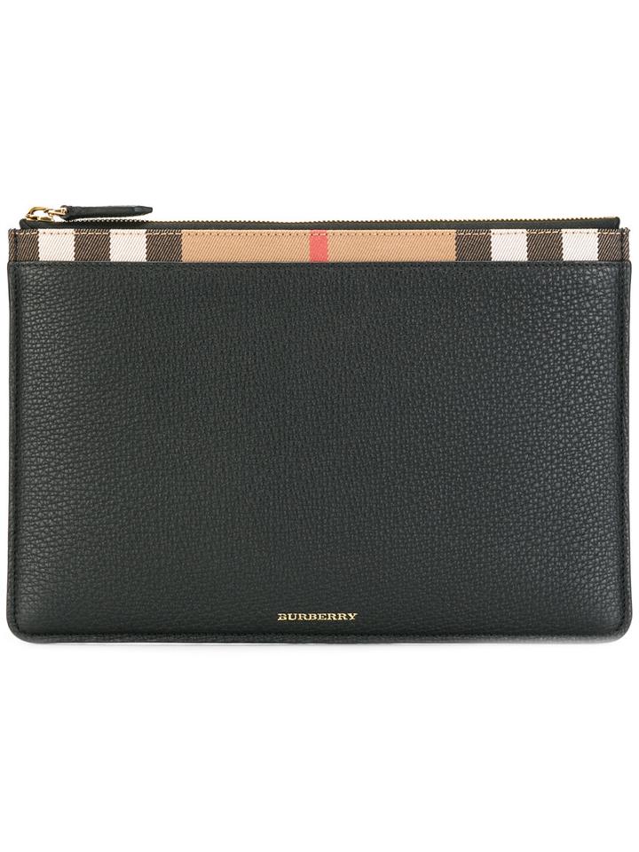 Burberry House Check Clutch Bag, Men's, Black, Cotton/leather