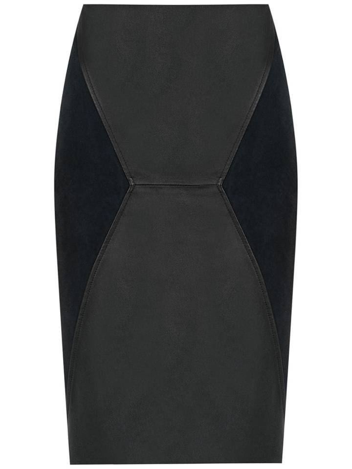 Clé Leather Pencil Skirt - Blue