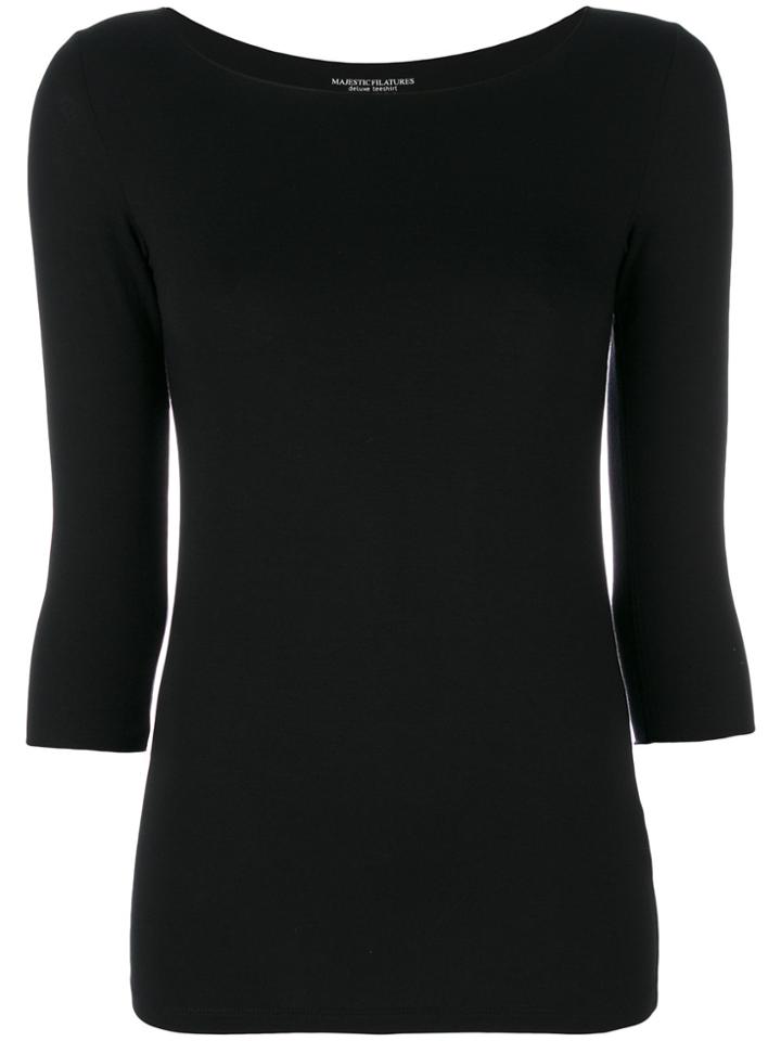 Majestic Filatures Round Neck Blouse - Black