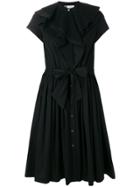 Lanvin Poplin Ruffle Dress - Black