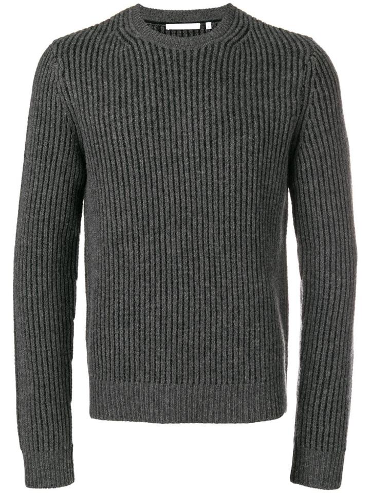 Helmut Lang Ribbed Knit Sweater - Grey