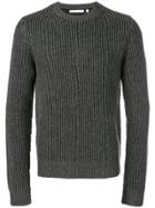 Helmut Lang Ribbed Knit Sweater - Grey