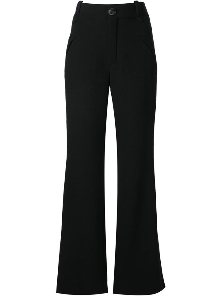 Chloé Wide Leg Trousers, Women's, Size: 36, Black, Silk/acetate/virgin Wool