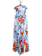 Misa Los Angeles Floral Ruffle Dress - Blue