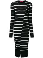 Mcq Alexander Mcqueen Distorted Stripe Dress - Black