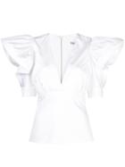 Silvia Tcherassi Structured Frill Sleeve Blouse - White