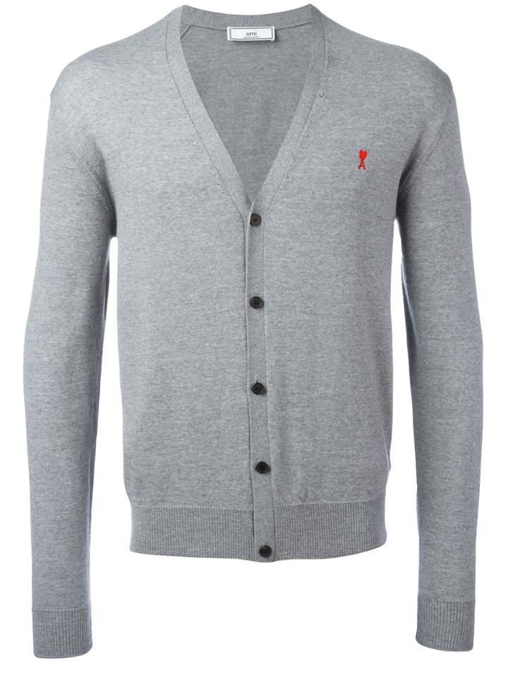 Ami Alexandre Mattiussi Ami De Coeur Cardigan - Grey