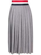 Thom Browne Rwb Grosgrain Waistband Wool Skirt - Grey