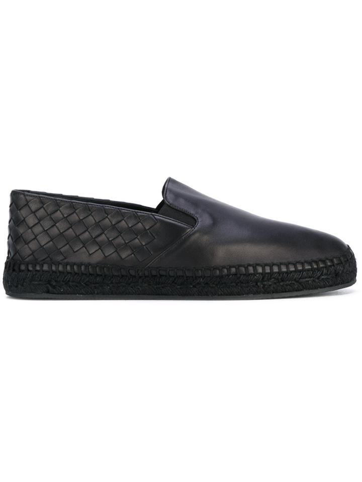 Bottega Veneta Woven Detail Espadrilles - Black