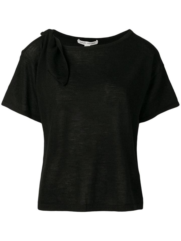Autumn Cashmere Cut-out Cashmere T-shirt - Black