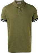 Moncler Contrast Sleeve Polo Shirt, Men's, Size: Medium, Green, Cotton