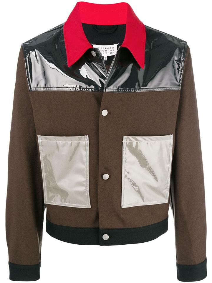 Maison Margiela Contrast Details Denim Jacket - Brown