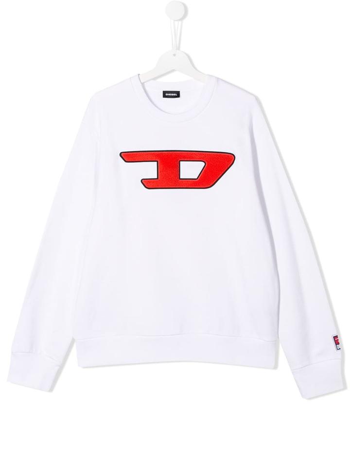 Diesel Kids Logo Sweater - White