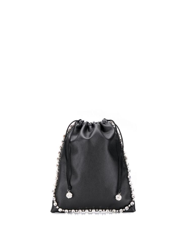 Ca & Lou Ballerina Embellished Drawstring Clutch - Black