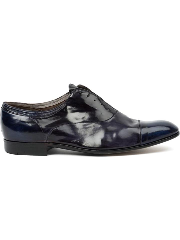 Premiata Laceless Oxford Shoes, Men's, Size: 5, Blue, Calf Leather