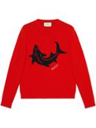 Gucci Wool Sweater With Shark - Red
