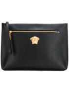 Versace Palazzo Wristlet Clutch, Men's, Black, Calf Leather