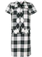 Thom Browne Short Sleeve Shift Dreshort Sleeve With Back Tie & Fray In