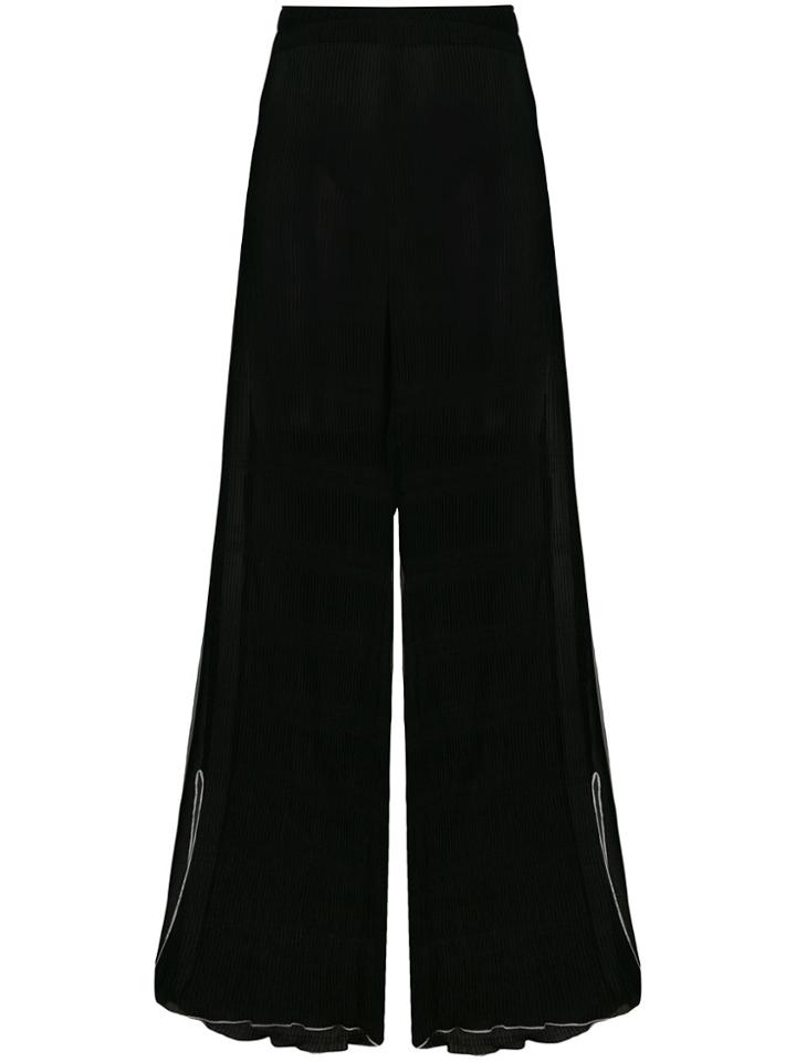 Ganni Contrast Trim Trousers - Black