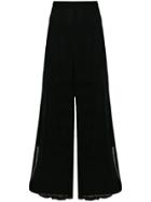 Ganni Contrast Trim Trousers - Black