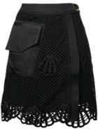 Self-portrait Wrap Front Mini Skirt - Black