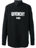 Givenchy Logo Print Shirt, Men's, Size: 38, Black, Cotton