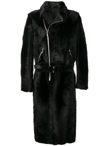 Emporio Armani Zipped Mid-length Coat - Black