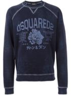 Dsquared2 Floral Logo Sweatshirt, Men's, Size: Large, Blue, Cotton
