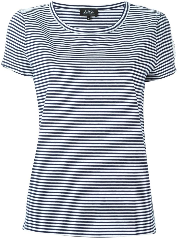 A.p.c. Striped T-shirt, Women's, Size: S, Blue, Cotton