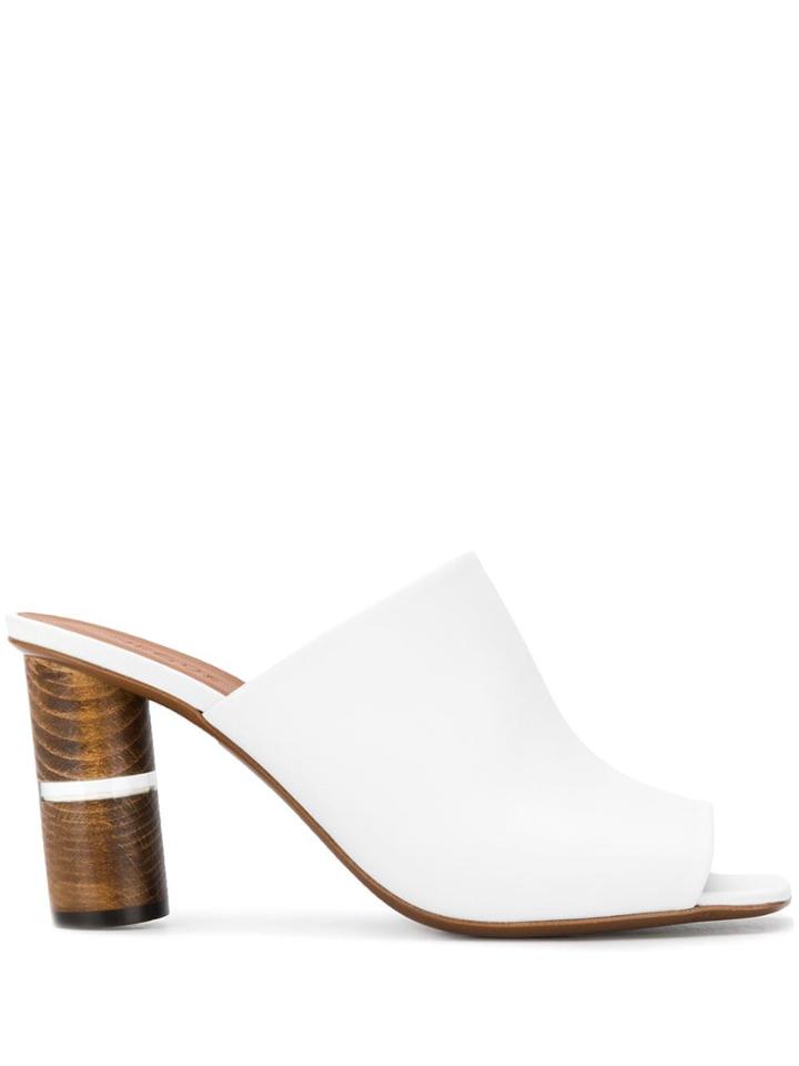 Neous Cerato Wooden Heel Mules - White