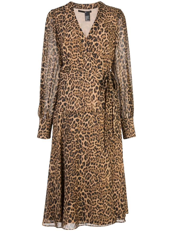 Jay Godfrey Leopard-print Wrap Dress - Brown
